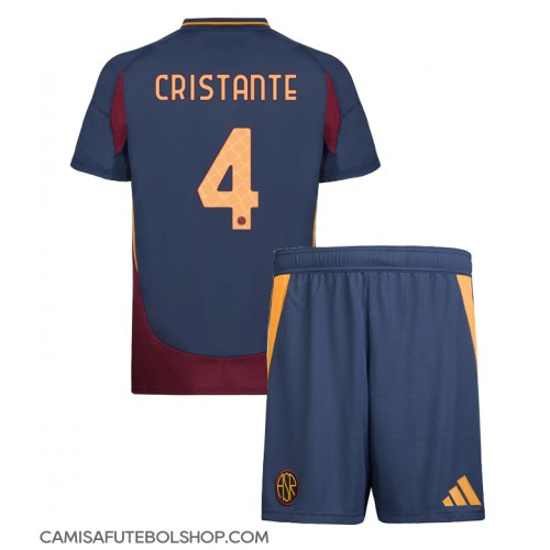 Camisa de time de futebol AS Roma Bryan Cristante #4 Replicas 3º Equipamento Infantil 2024-25 Manga Curta (+ Calças curtas)